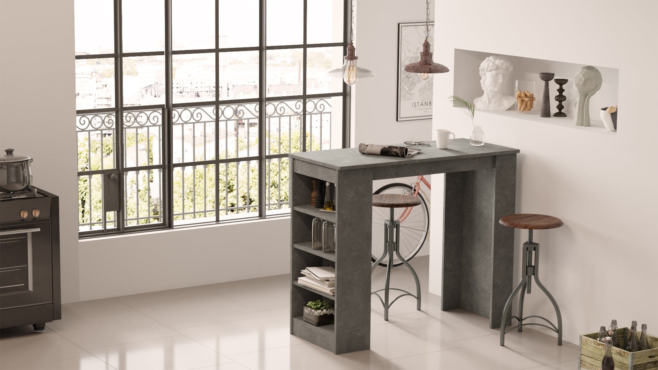 Tavolo da Bar Style ST1-RG Grigio (2)
