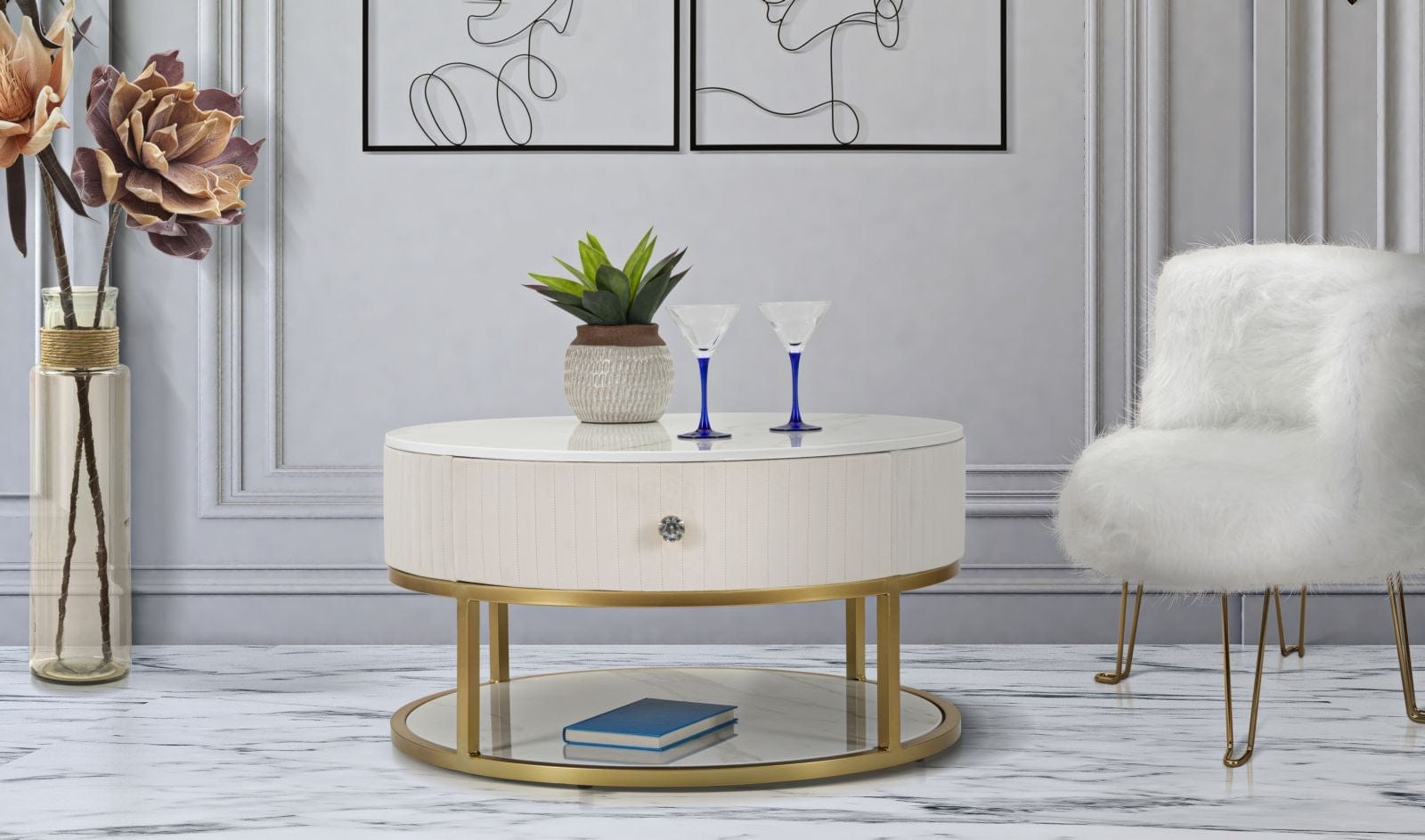 Tavolo Da Caffe Montpellier Crema cm Ø 75x36 (1)