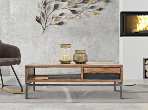 Tavolo Da Caffe Yellowstone cm 118x70x40 (Legno Di Acacia Nilotica)