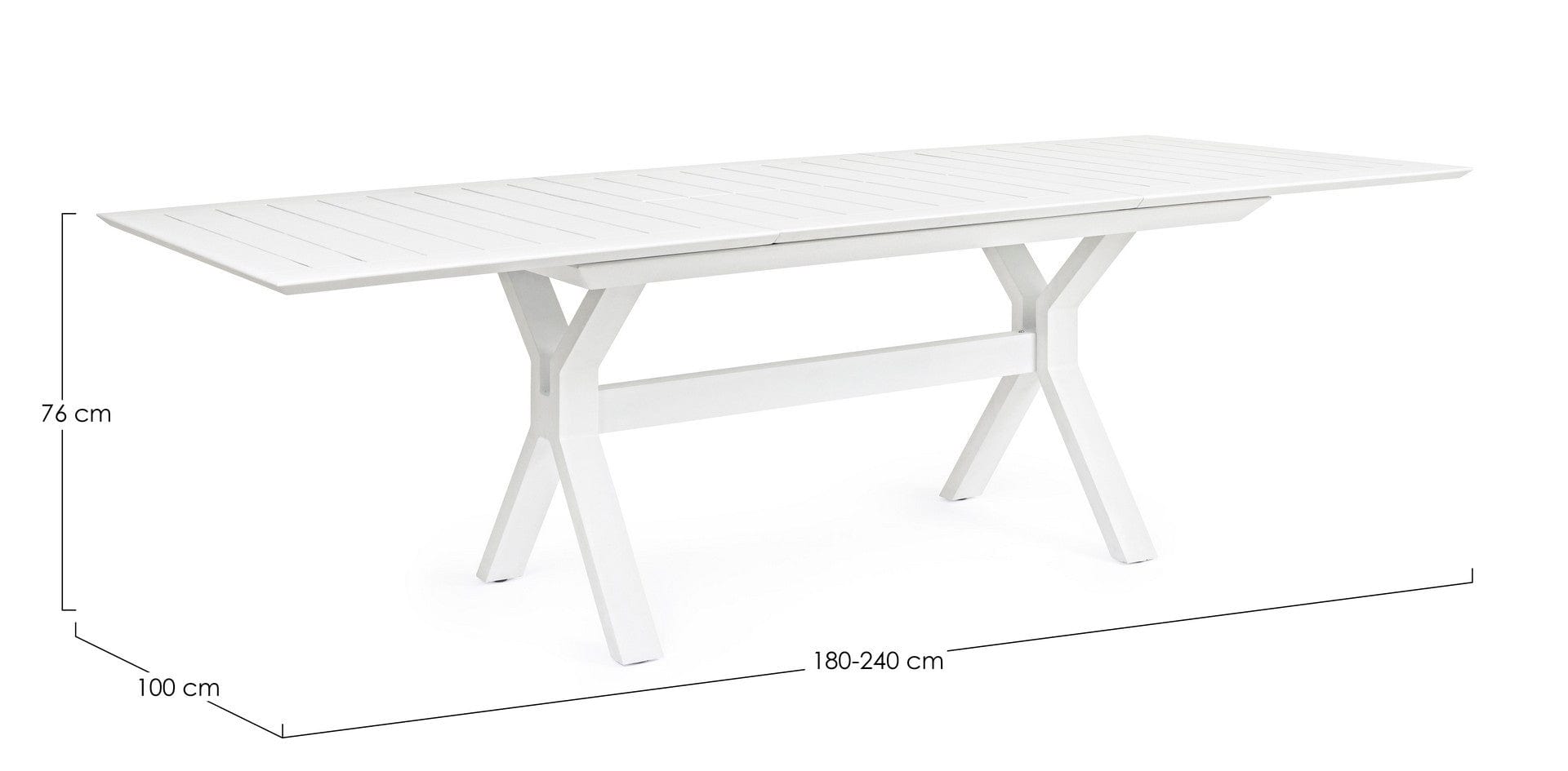 Bizzotto Tavolo da giardino estensibile Kenyon Piccola Bianco