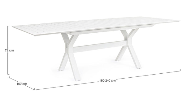 Bizzotto Tavolo da giardino estensibile Kenyon Piccola Bianco