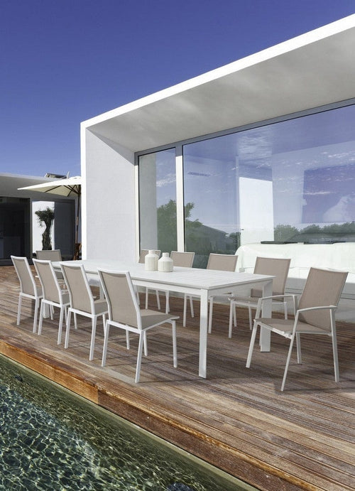 Bizzotto Tavolo da giardino estensibile Konnor Grande Bianco