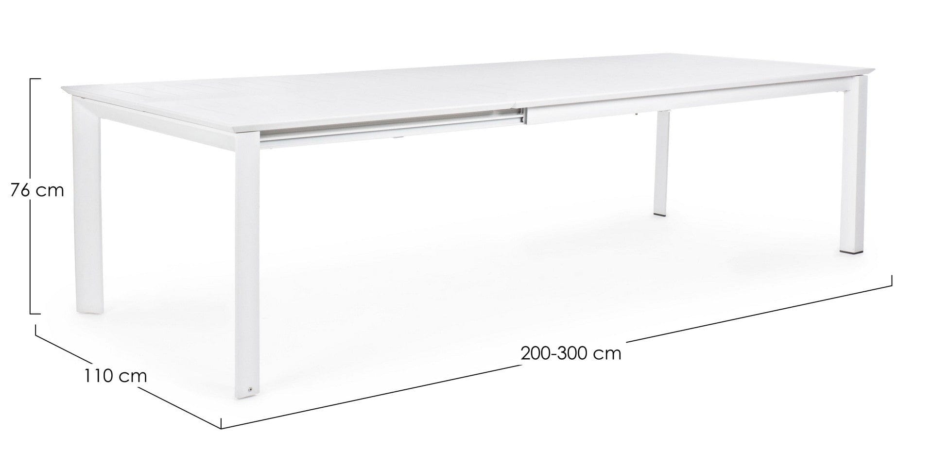 Bizzotto Tavolo da giardino estensibile Konnor Grande Bianco