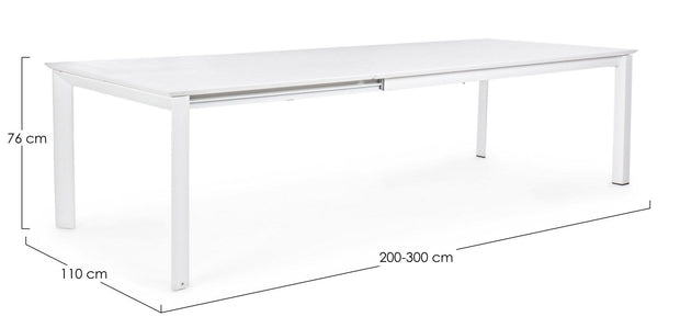 Bizzotto Tavolo da giardino estensibile Konnor Grande Bianco