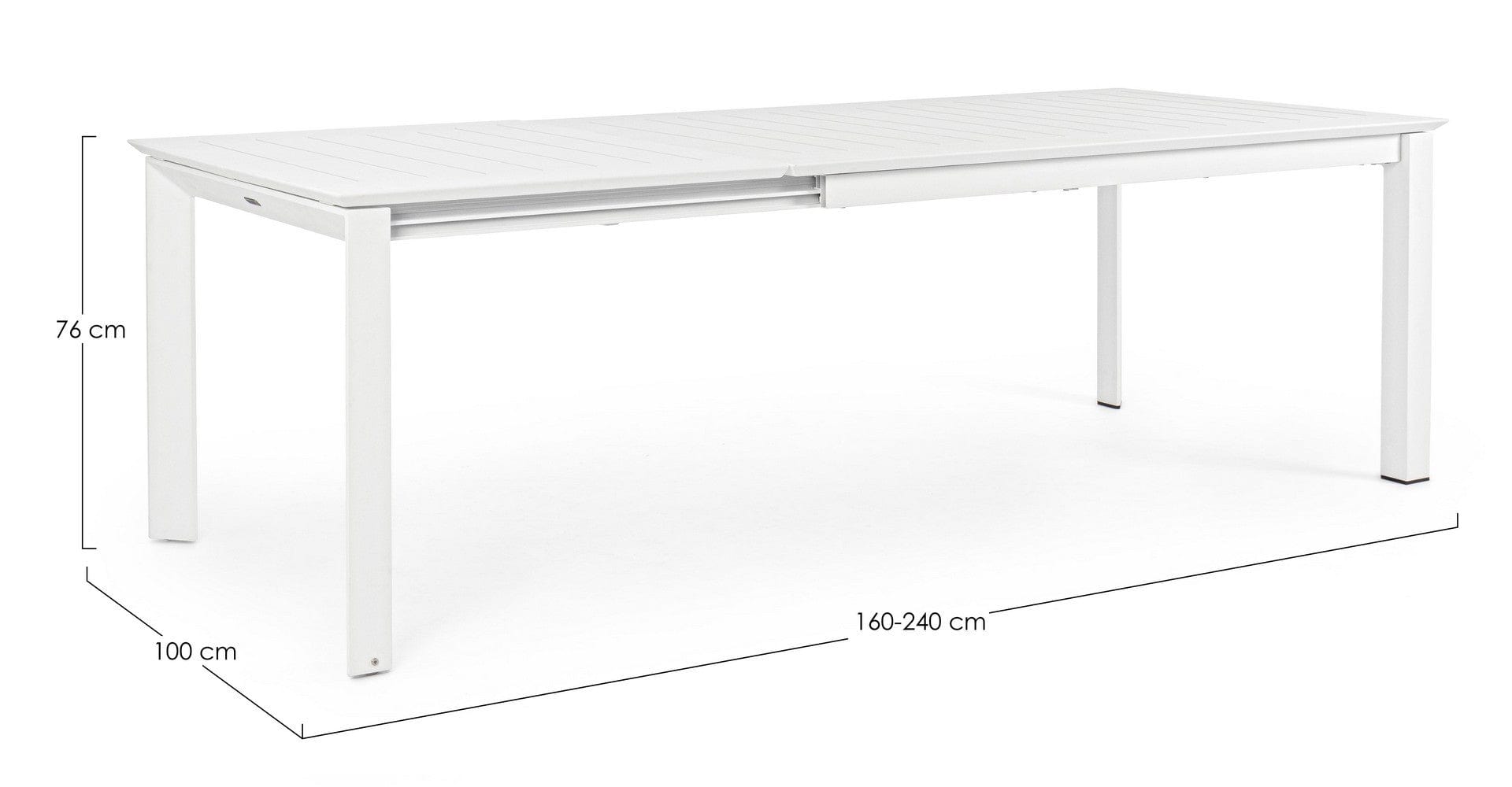Bizzotto Tavolo da giardino estensibile Konnor Piccola Bianco