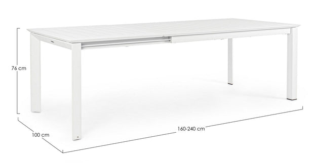 Bizzotto Tavolo da giardino estensibile Konnor Piccola Bianco