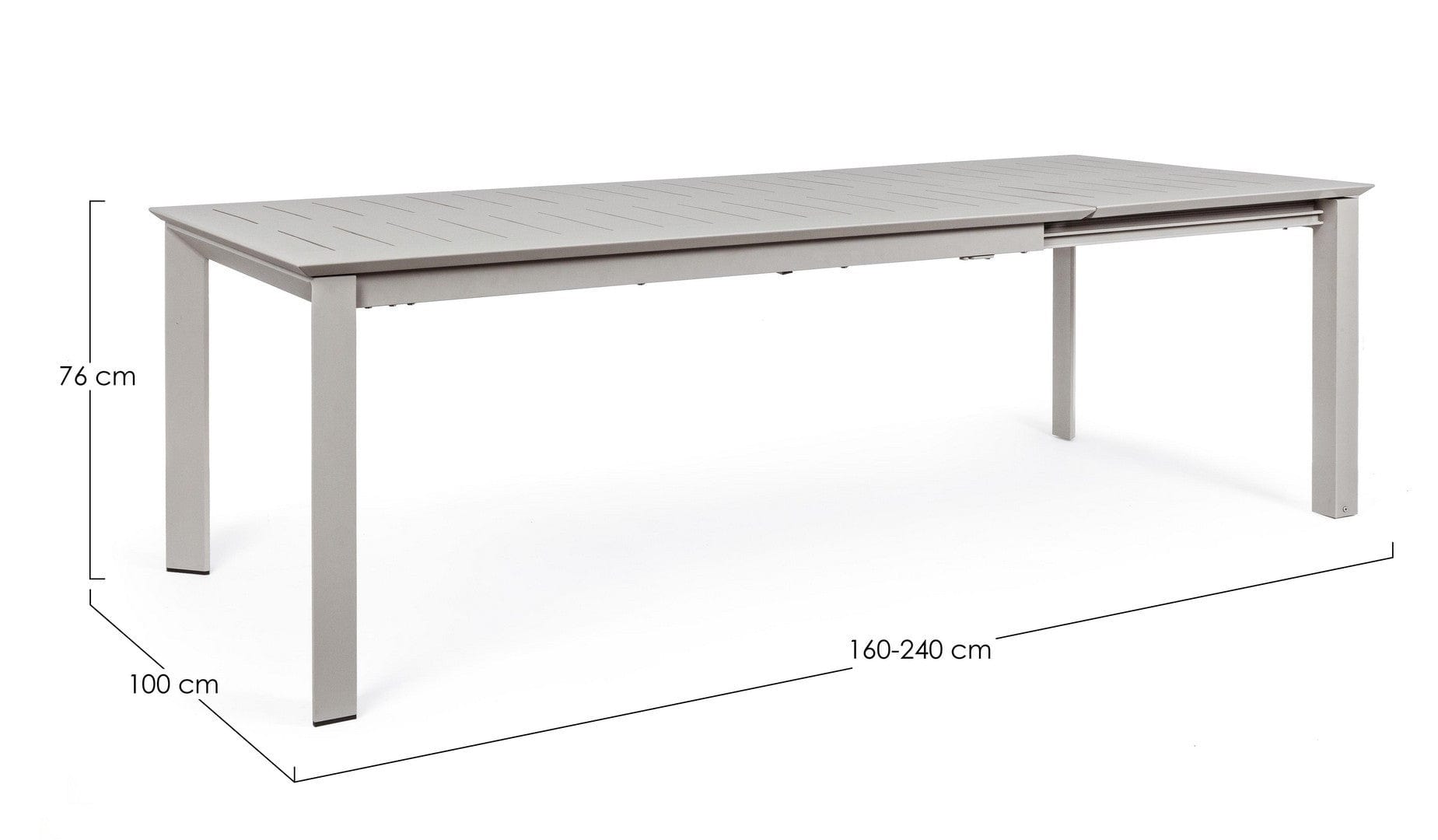 Bizzotto Tavolo da giardino estensibile Konnor Piccola Grigio