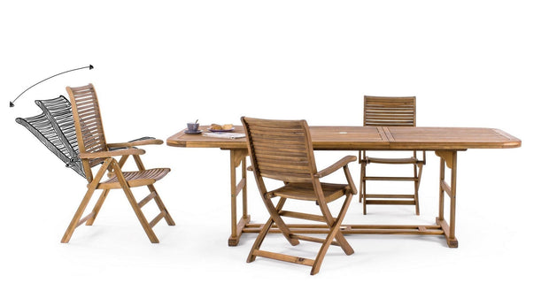 Bizzotto Tavolo da giardino estensibile Noemi Rectangular Naturale