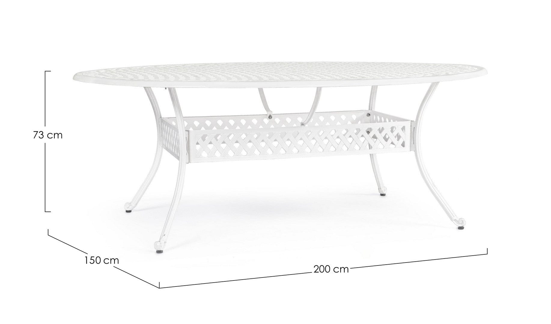 Bizzotto Tavolo da giardino Ivrea Ovale Bianco