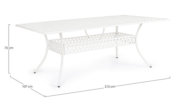 Bizzotto Tavolo da giardino Ivrea Rectangular Grande Bianco
