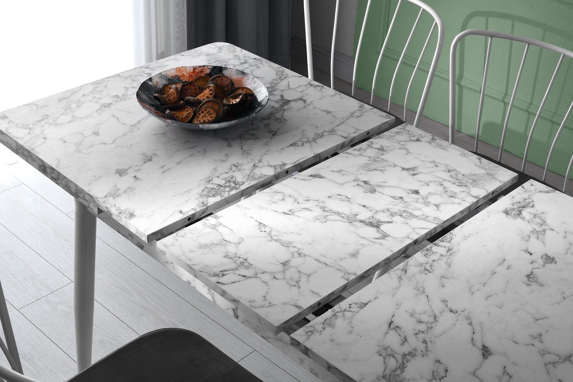 Tavolo da pranzo estensibile Ayo 1183 Bianco e Nero (2)
