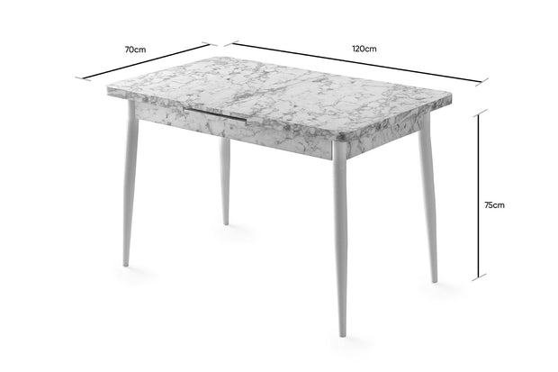 Tavolo da pranzo estensibile Ayo 1183 Bianco e Nero (4)