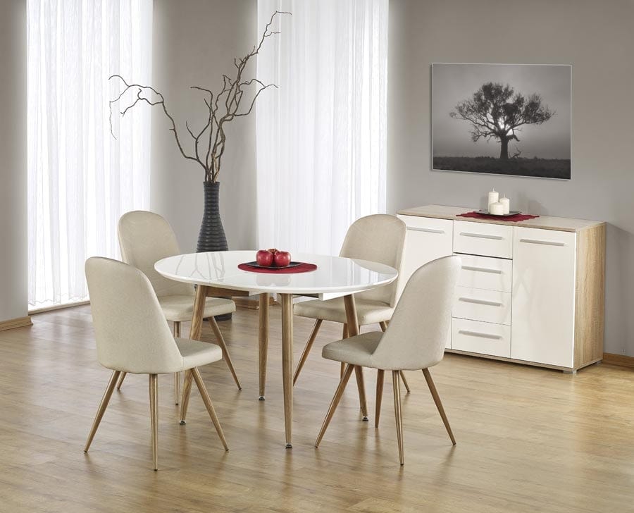Halmar Tavolo da pranzo estensibile Edvard Bianco