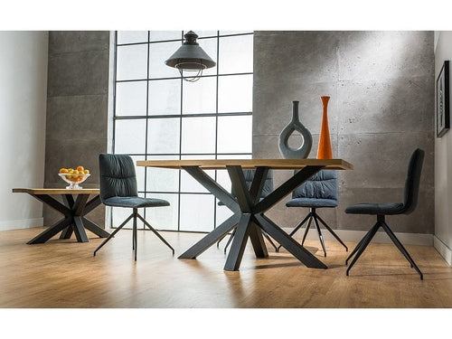 Signal Tavolo da pranzo in legno e metallo Corliss Small Quercia