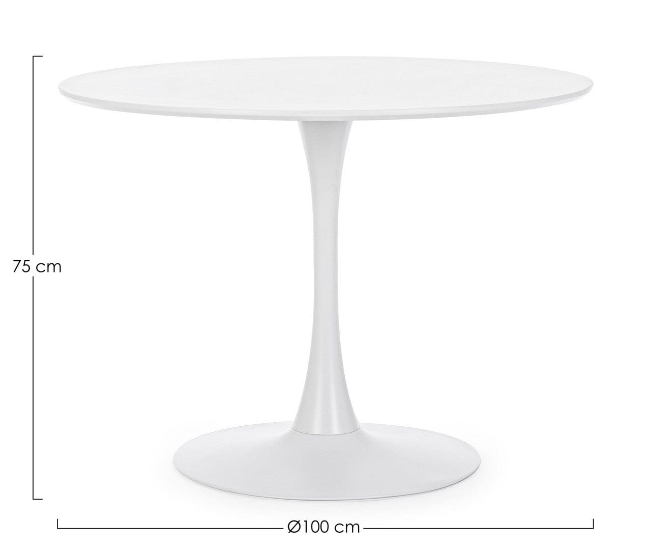 Bizzotto Tavolo da pranzo rotondo Bloom Piccola Bianco