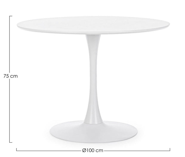 Bizzotto Tavolo da pranzo rotondo Bloom Piccola Bianco