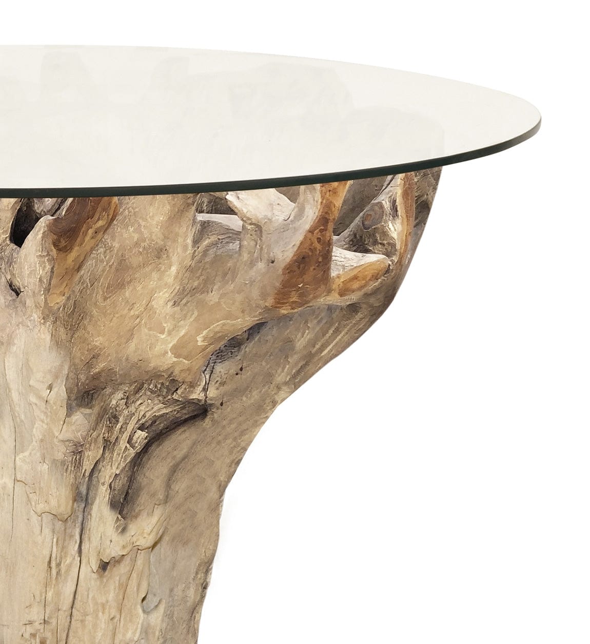 Tavolo da pranzo rotondo Teak Root Bleached Trasparente (2)