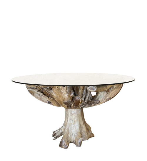 Tavolo da pranzo rotondo Teak Root Trasparente