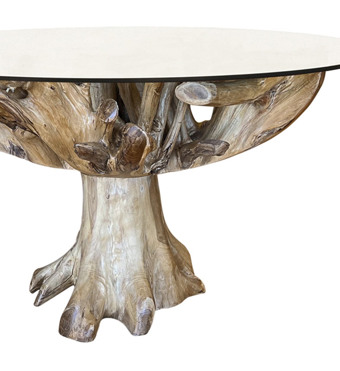 Tavolo da pranzo rotondo Teak Root Trasparente (1)