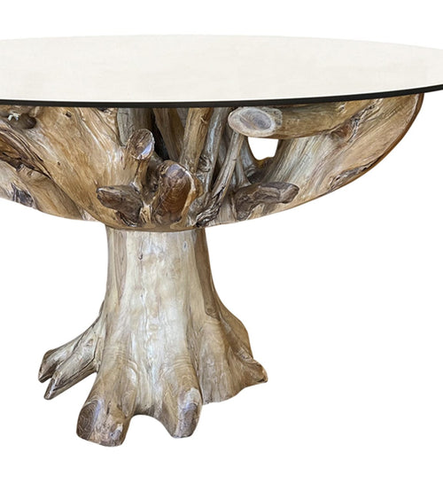 Tavolo da pranzo rotondo Teak Root Trasparente (1)