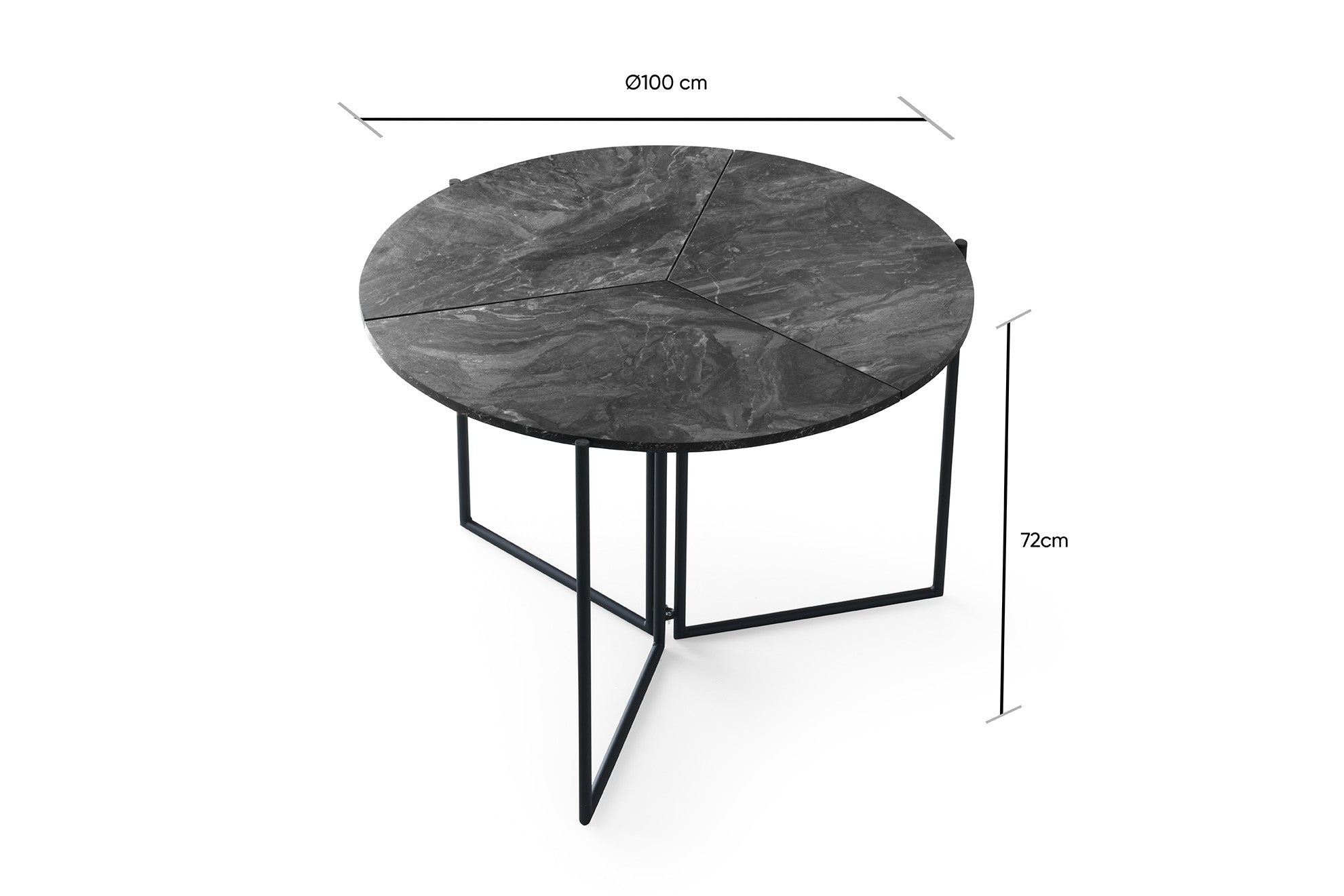Tavolo da pranzo rotondo Yopro 1202 Antracite (4)