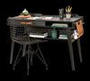 Tavolo da scrivania giovanile in legno e metallo, Dark Metal Black / Graphite, L114xL62xH80 cm