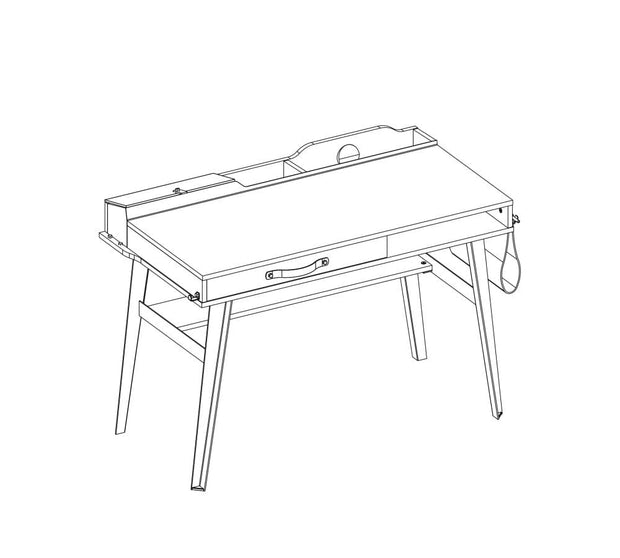 Tavolo da scrivania giovanile in legno e metallo, Dark Metal Black / Graphite, L114xL62xH80 cm (2)