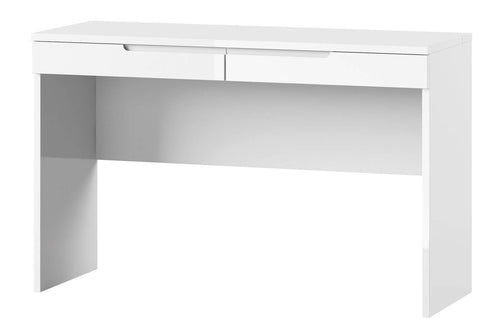 Tavolo da toilette in MDF e pallet con 2 cassetti Gabrielle 31 Bianco, L120xL45xH76 cm