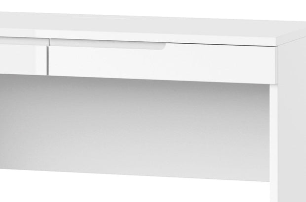 Tavolo da toilette in MDF e pallet con 2 cassetti Gabrielle 31 Bianco, L120xL45xH76 cm (2)