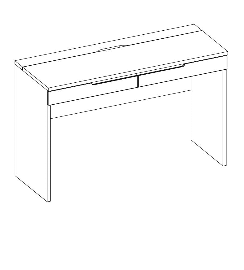 Tavolo da toilette in MDF e pallet con 2 cassetti Gabrielle 31 Bianco, L120xL45xH76 cm (6)