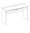 Tavolo da toilette in MDF e pallet con 2 cassetti Gabrielle 31 Bianco, L120xL45xH76 cm (6)