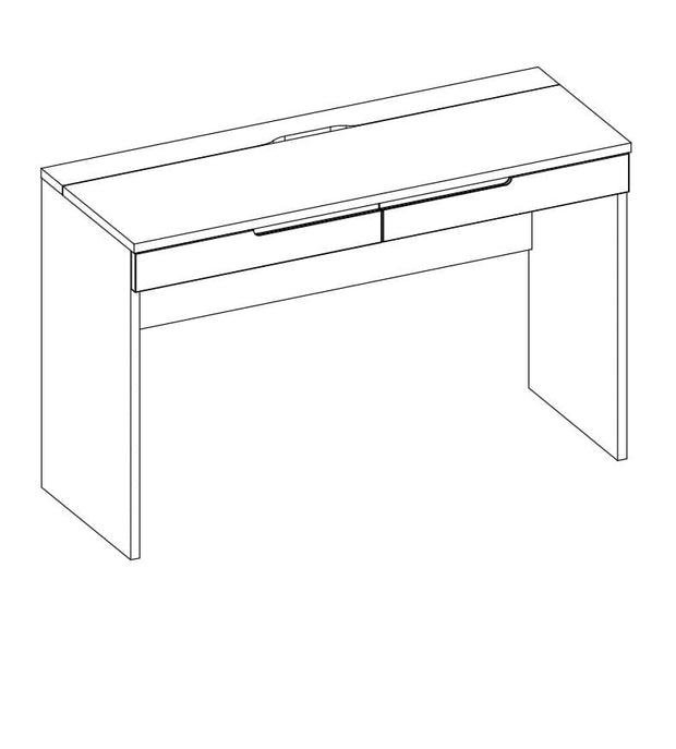 Tavolo da toilette in MDF e pallet con 2 cassetti Gabrielle 31 Bianco, L120xL45xH76 cm (6)