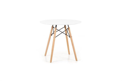 Halmar Tavolo rotondo in MDF, legno e metallo, Prometios White / Pine, Ø80xH72 cm
