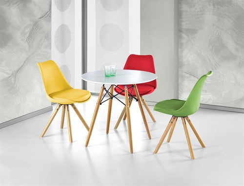 Halmar Tavolo rotondo in MDF, legno e metallo, Prometios White / Pine, Ø80xH72 cm
