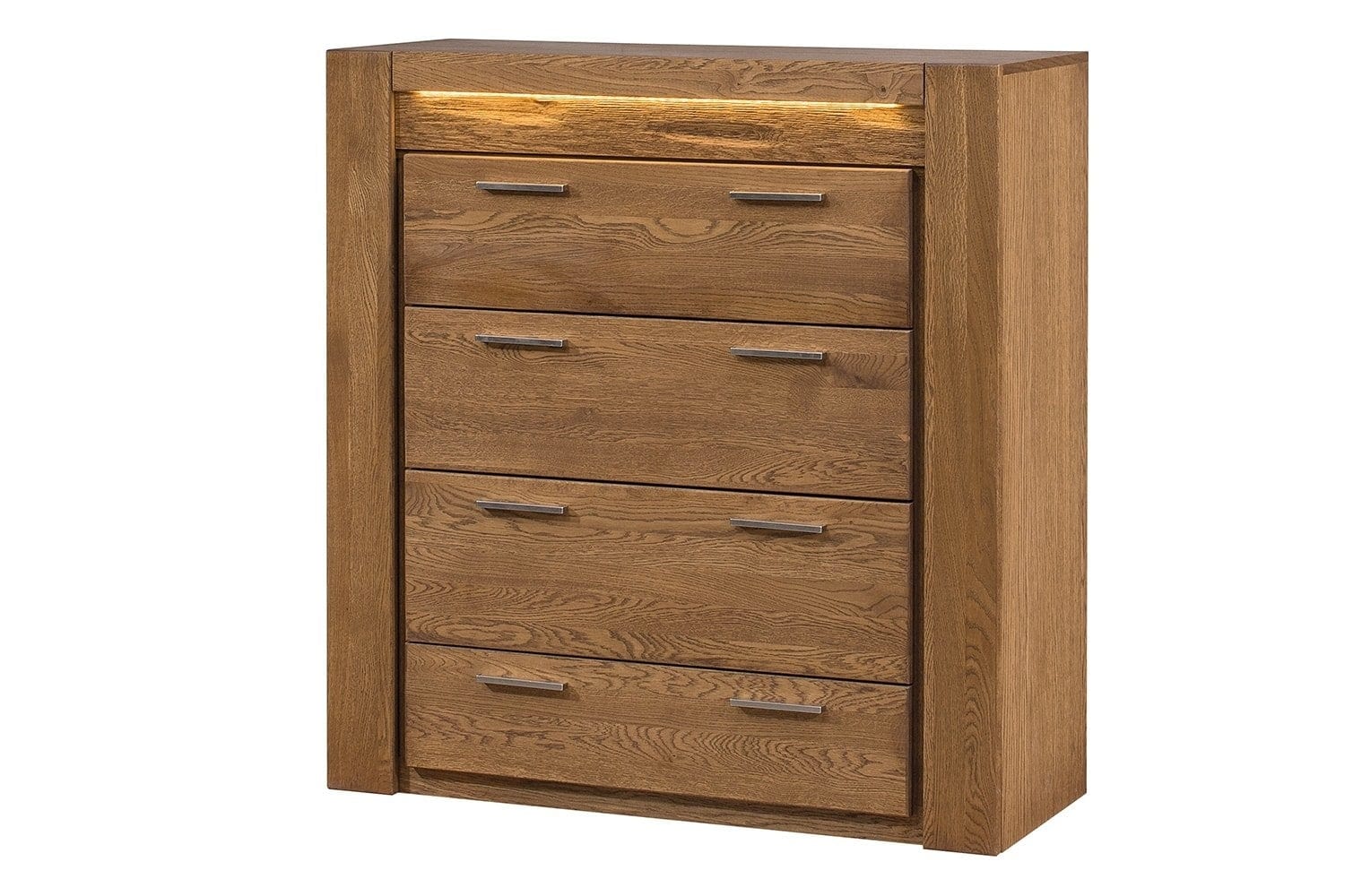 Velvet 75 Cassettone in rovere rustico a 4 cassetti impiallacciato e paglia, l105xl42xh110 cm