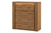 Velvet 75 Cassettone in rovere rustico a 4 cassetti impiallacciato e paglia, l105xl42xh110 cm