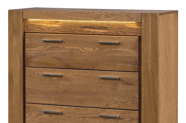 Velvet 75 Cassettone in rovere rustico a 4 cassetti impiallacciato e paglia, l105xl42xh110 cm (3)
