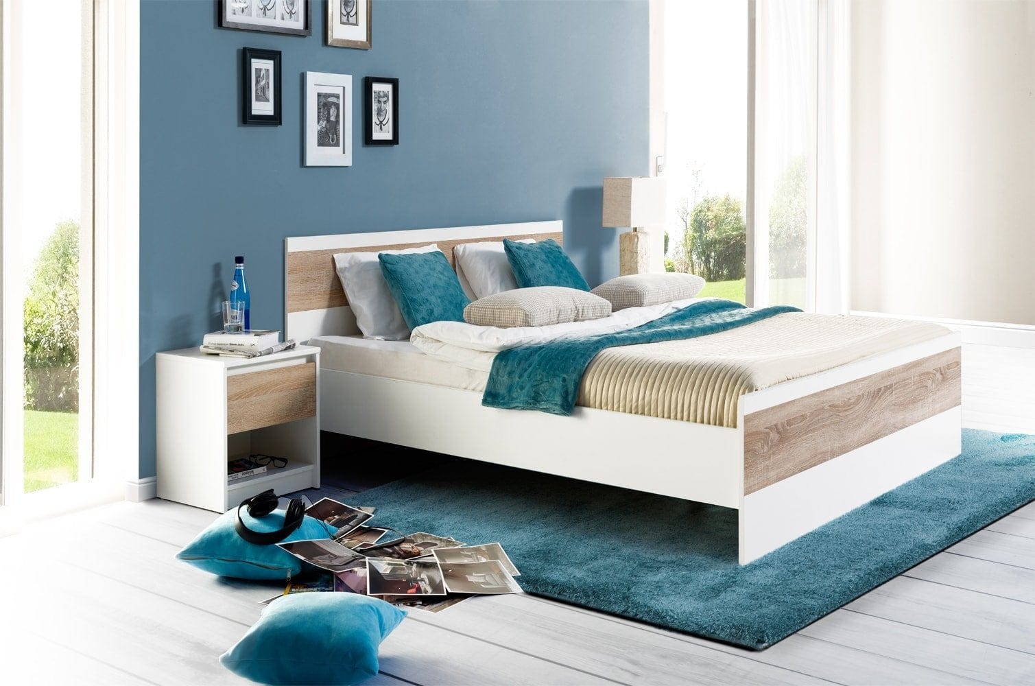 Venetia 05 Bianco / Rovere Sonoma, l42xL38xH46 cm (2)