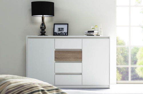 Venetia 06 Bianco / Rovere Sonoma, l145xL38xH90 cm (1)