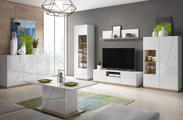 Lenart Vetrina con 1 anta e illuminazione LED Futura 02 Bianco