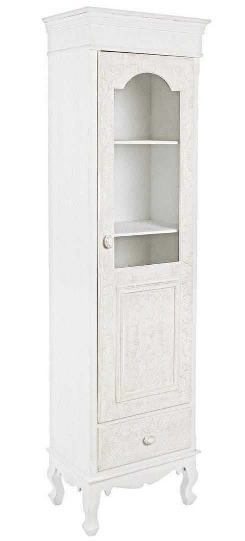Bizzotto Vetrina con 1 cassetto e 1 anta Clorine Bianco