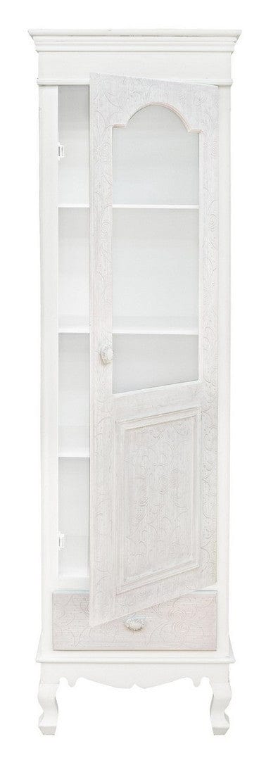 Bizzotto Vetrina con 1 cassetto e 1 anta Clorine Bianco