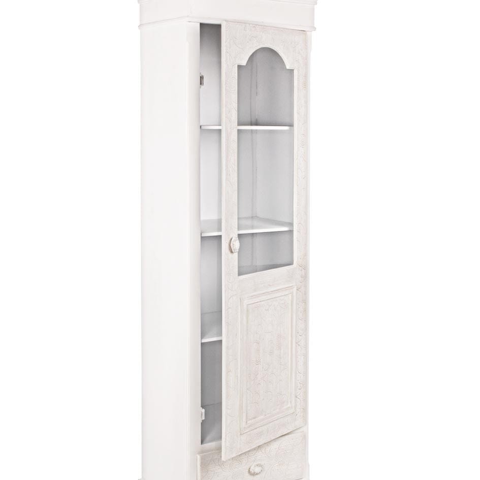Bizzotto Vetrina con 1 cassetto e 1 anta Clorine Bianco