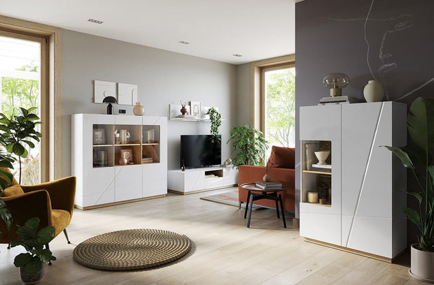 Lenart Vetrina con 2 ante e illuminazione LED Futura 05 Bianco