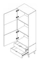 Halmar Vetrina con 2 cassetti e 1 anta Netis W-2 Quercia