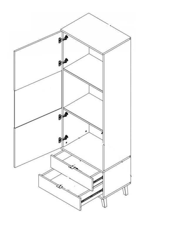 Halmar Vetrina con 2 cassetti e 1 anta Netis W-2 Quercia
