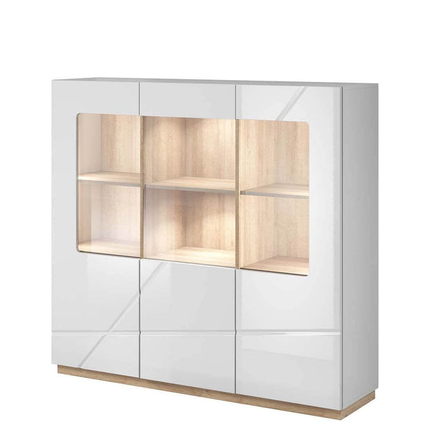 Lenart Vetrina con 3 ante e illuminazione LED Futura 06 Bianco