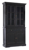 Bizzotto Vitrina din lemn de mango, cu 2 sertare si 4 usi Jefferson Negru Antichizat, l111,4xA42,5xH203 cm