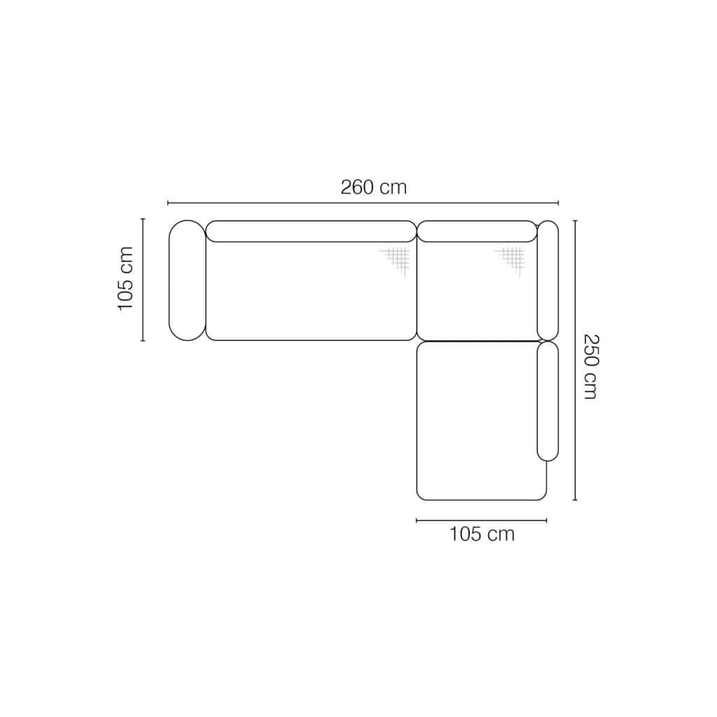 Zeustron XL Angolo Fisso con Molle Ondulate e Schiuma Poliuretanica, Lettino Prendisole a Sinistra, L260xP250xH71 cm (7)